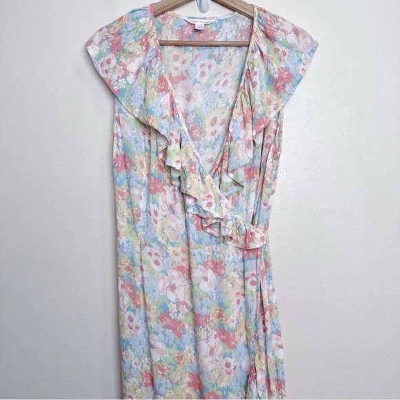 Joe Fresh Pastel Floral Ruffle Midi Dress - Picture 3 of 12